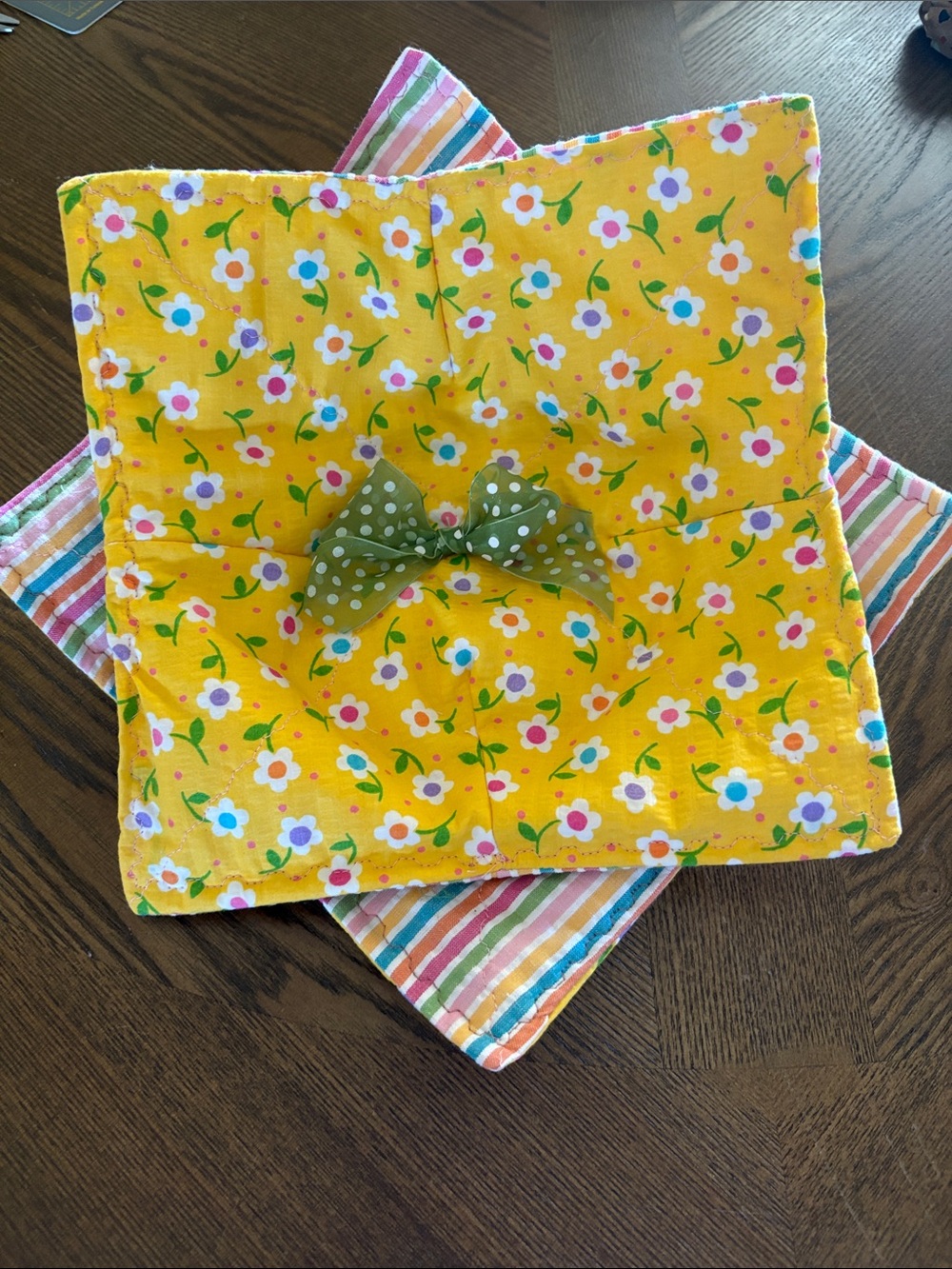 Floral Yellow plate cozies